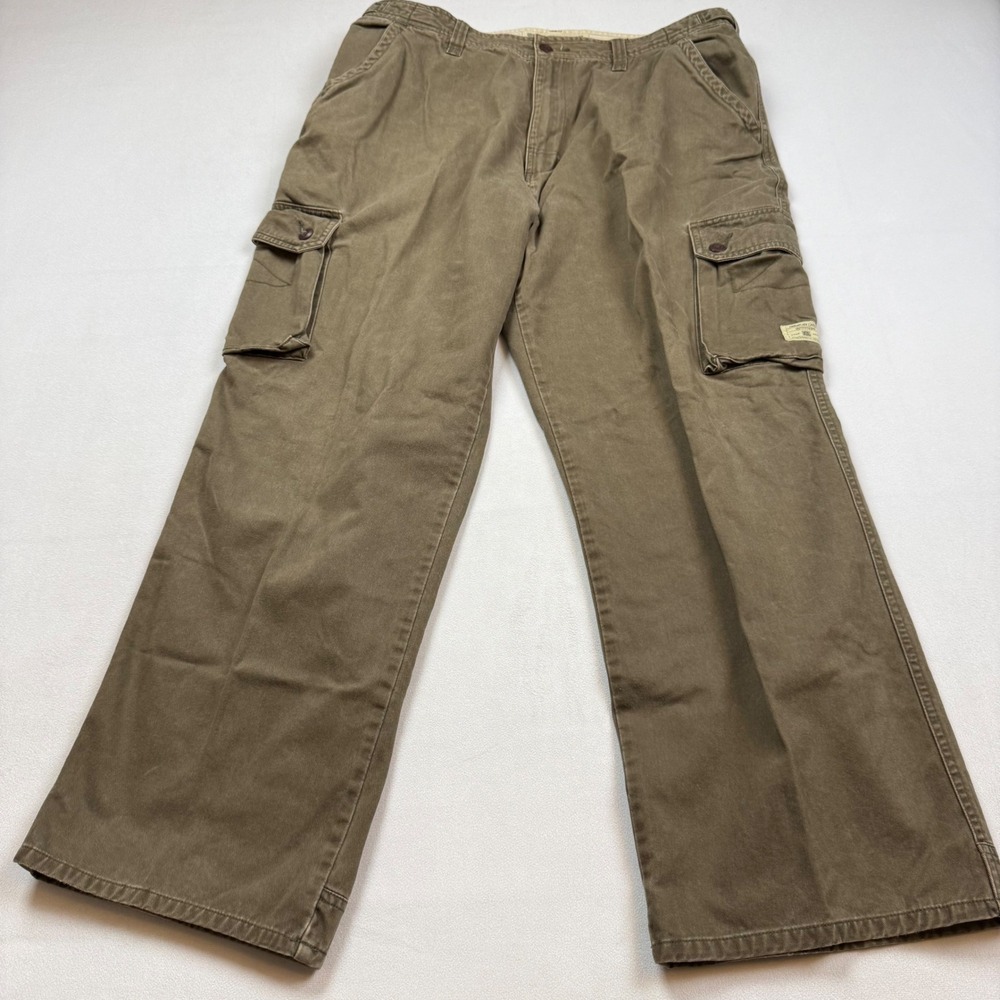 VTG American Eagle Cargo Pants Mens 38x30 Olive Military Paratrooper‎ Y2K Baggy